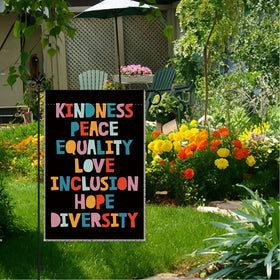 Hafhue flag graces your porch with a hopeful diversity message