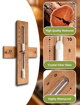 HAFITH cedar wood wall-mount sauna timer adds premium craft to the room.