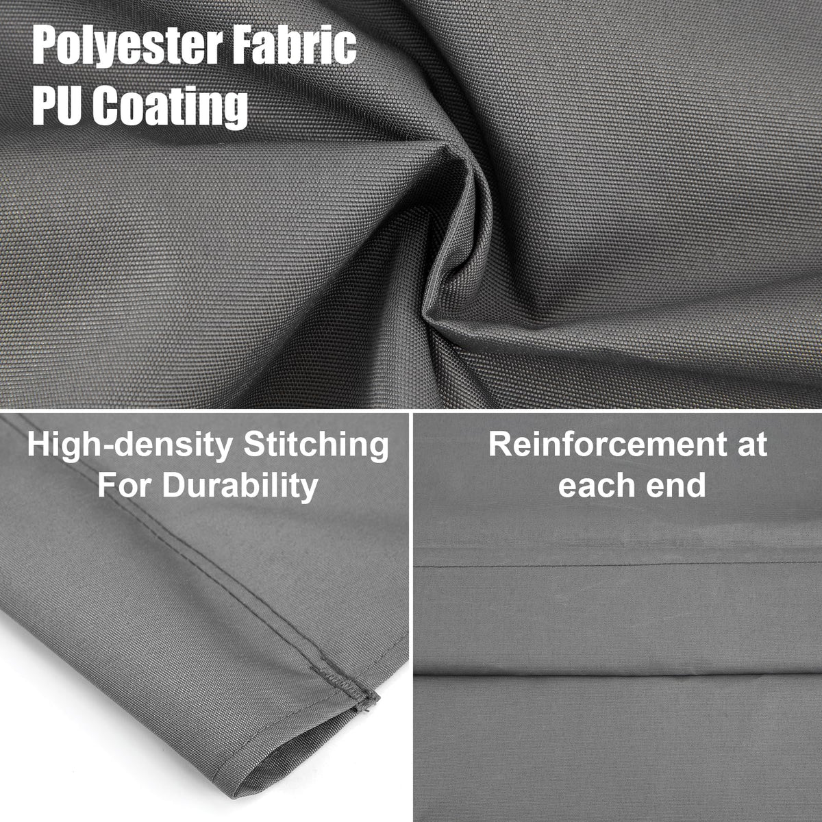 Easy installation over three metal bars for quick replacement.