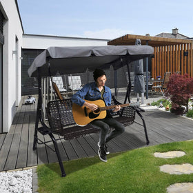 Hagsfire edge-stitch detail on small grey canopy for long-lasting use