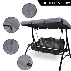 Hagsfire swing canopy replacement, rear view, weatherproof protection for outdoor seating