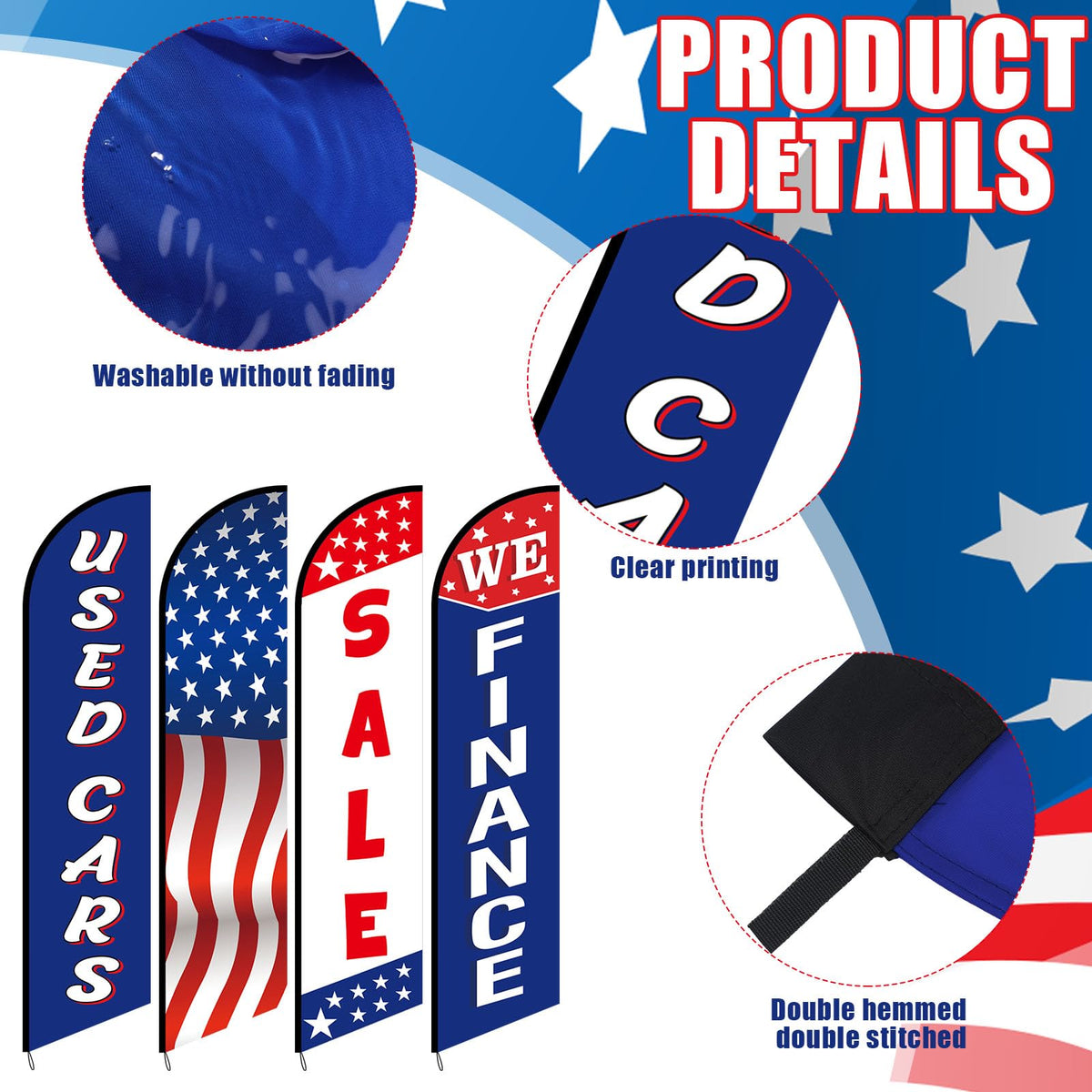 Hahafelt 110-gram warp knitted fabric ensures durable, long-lasting flags