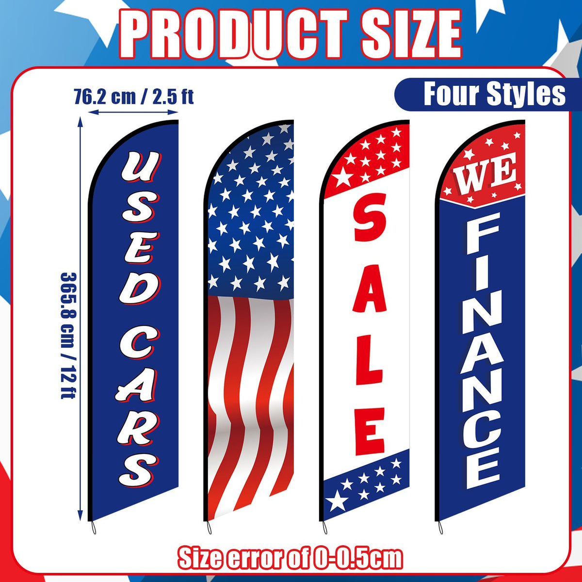 Hahafelt 12 ft swooper flag size for high-visibility outdoor dealership banners