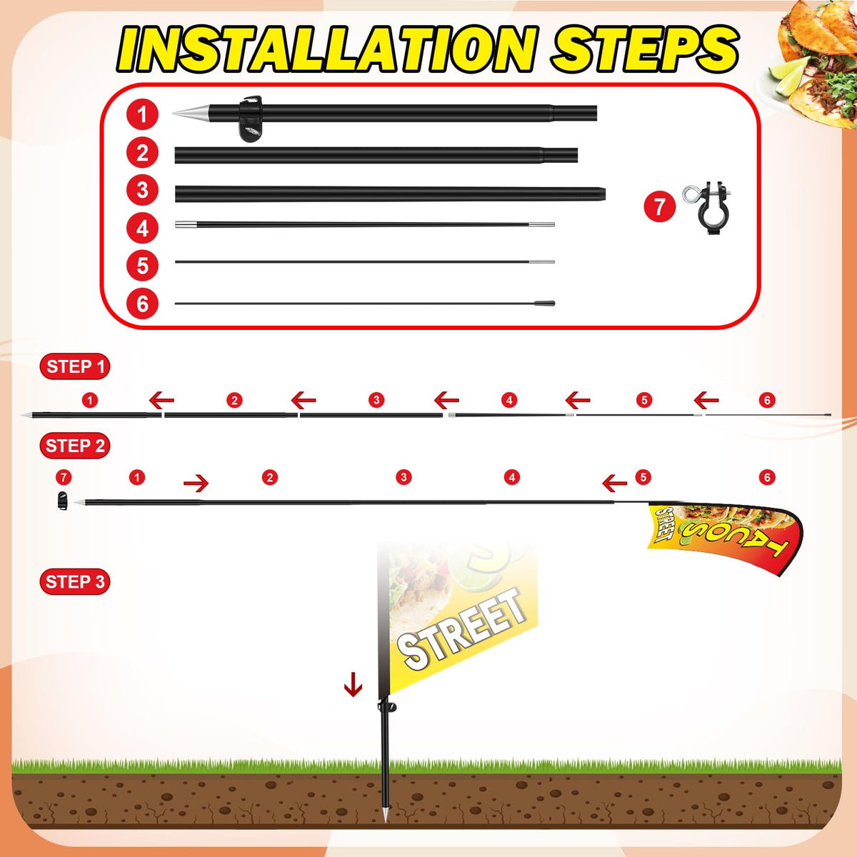 Hahafelt heavy-duty ground stake anchors flags in wind