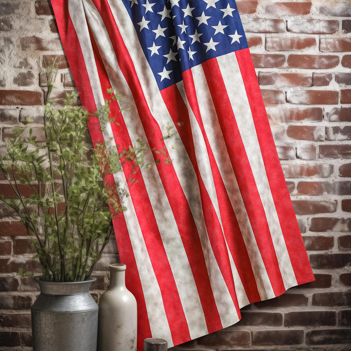 Hahafelt historical flag-inspired scarf enhances home decor.