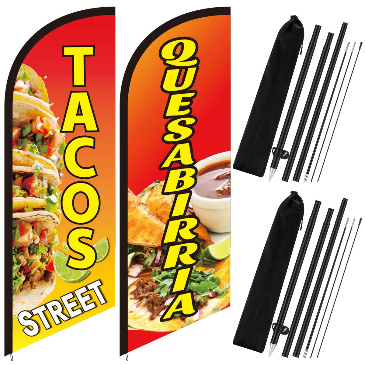 Hahafelt Quesabirria flag banner boosts outdoor visibility for diners