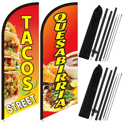 Hahafelt Quesabirria flag banner boosts outdoor visibility for diners