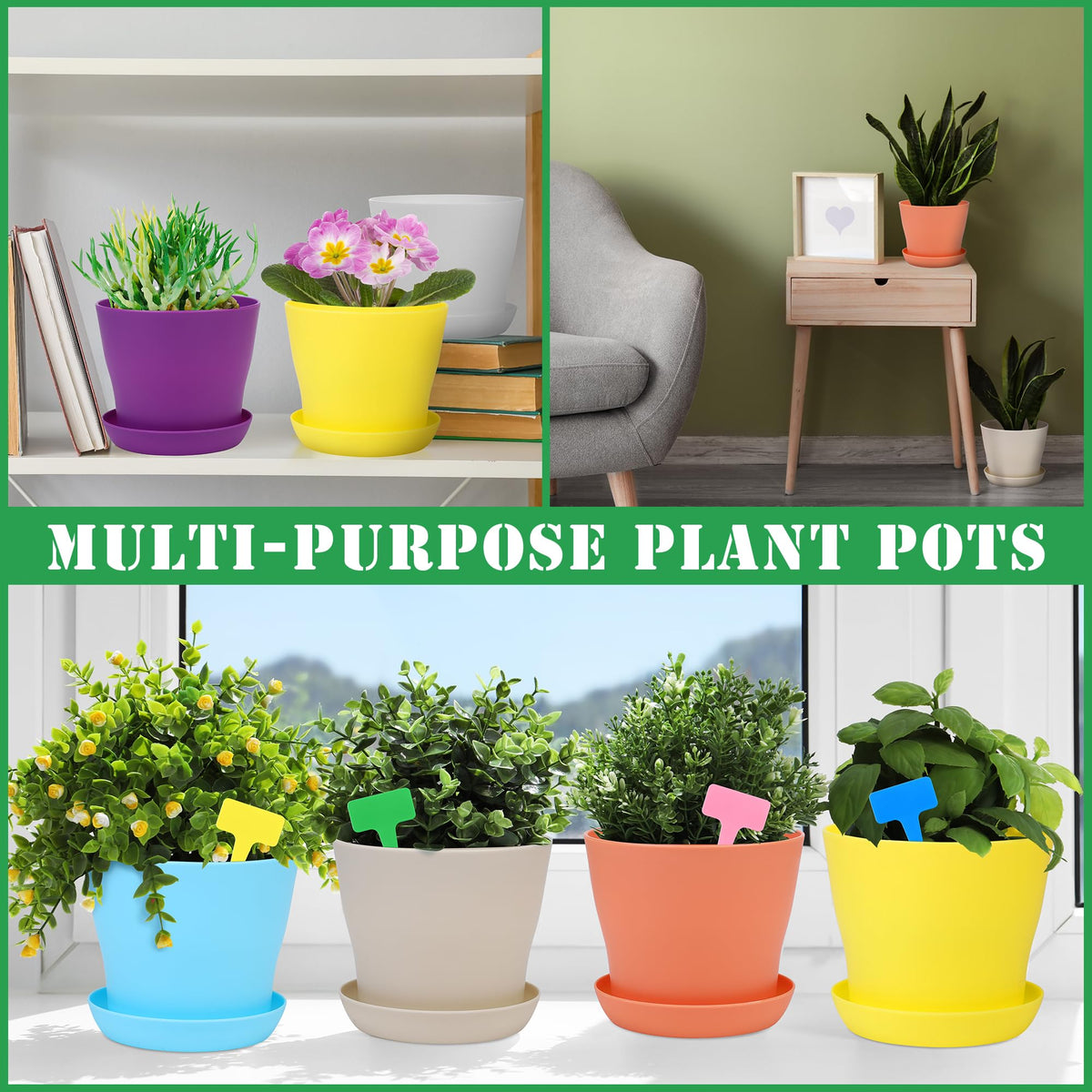 Hahood magenta planter pot with drainage improves root health.
