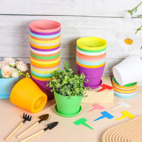 Hahood yellow planter pot offers sunny color accents for desk plants.