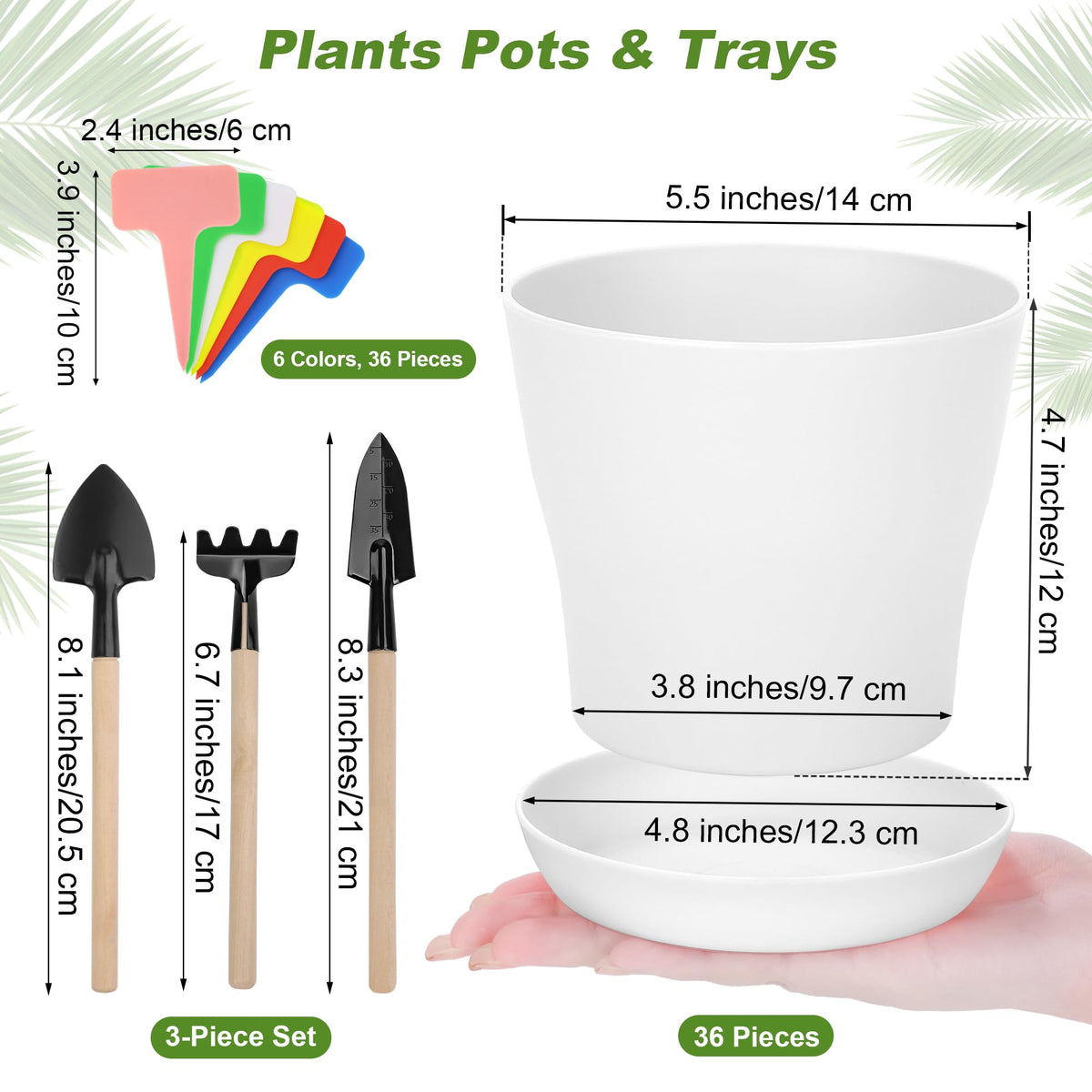 Hahood 5.5-inch planter top view showing ready-to-use seedling containers