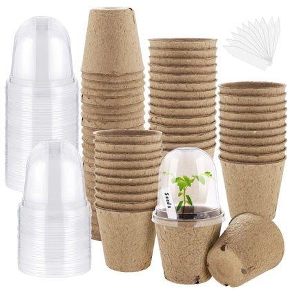 Hahood 60-set seedling pots with humidity dome for simple seed starting and observation