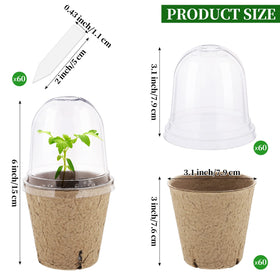 Hahood biodegradable peat pots, 3 inch, eco-friendly starters ready for direct planting