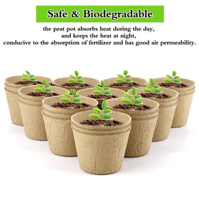 Hahood biodegradable round peat pot emphasizing eco-friendly seed starting.