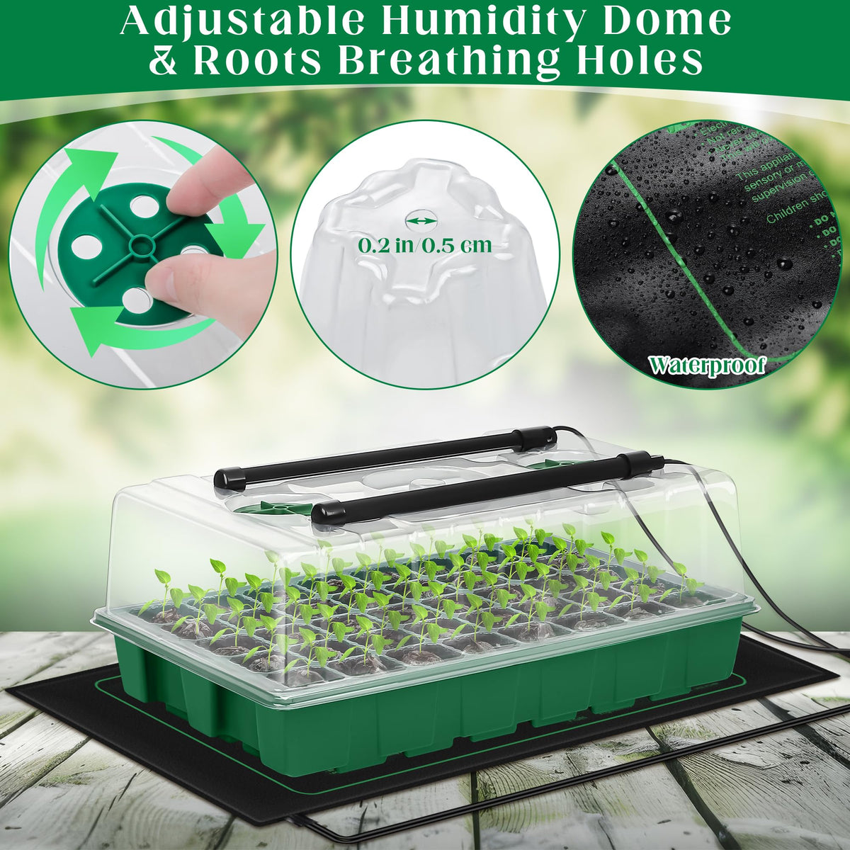 Hahood heating mat creates warm germination environment to accelerate seedling growth.