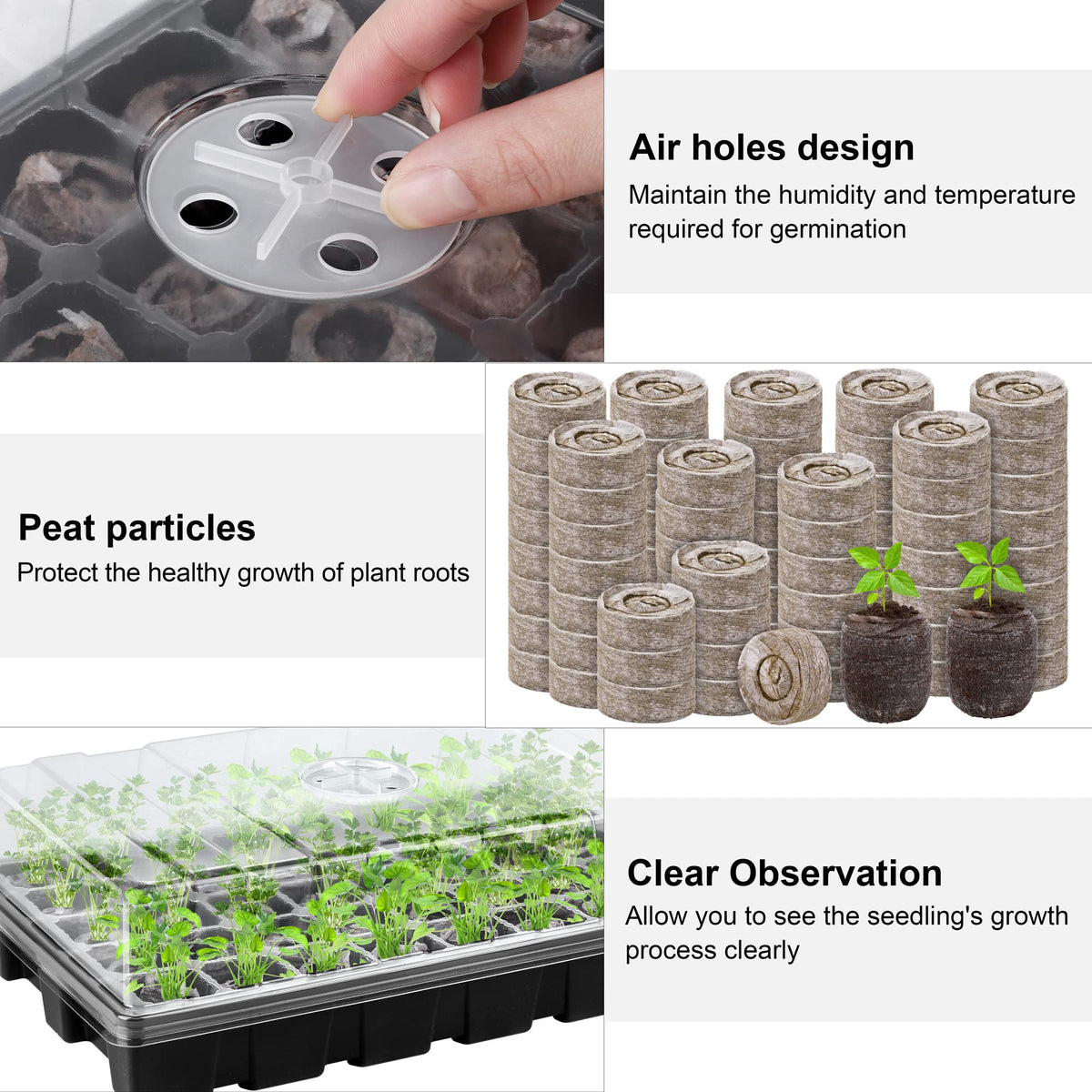 Hahood peat pellets provide aeration and moisture retention