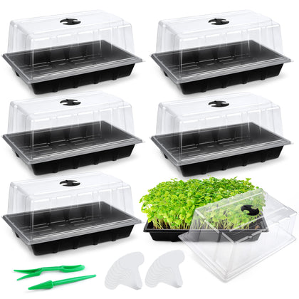 Hahood seed starter trays with domes for reliable germination and easy seed starting