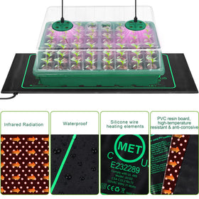 Hahood seedling heat mat creates warm root zone for germination.