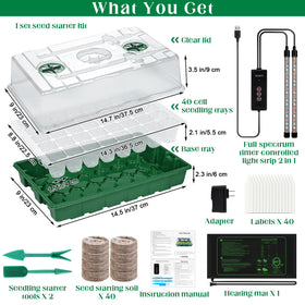 Hahood timer-controlled grow light strip delivering consistent light for seedlings.