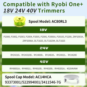 Haibro eight spools ready for Ryobi weed wacker maintenance and setup