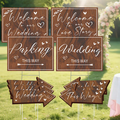 Haiddle wedding sign for ceremony with rustic look and clear guest directions.