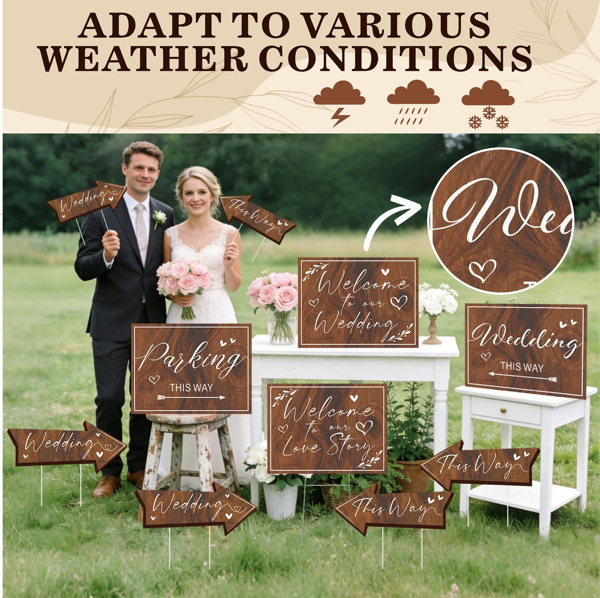 Haiddle wedding directional signs easy stake-in setup for quick display.