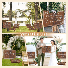 Haiddle double-sided signage versatile for ceremony, reception, or parking areas.