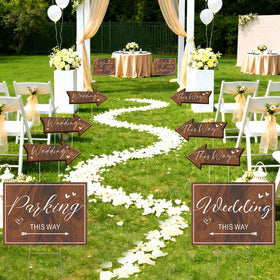 Haiddle welcome sign double-sided for wedding venues welcoming guests from either direction.
