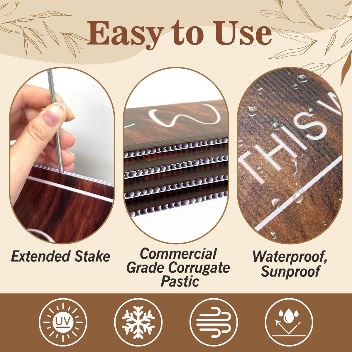 Haiddle weatherproof signs withstand all weather for year-round wedding use.