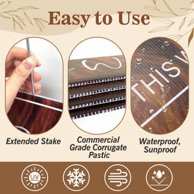 Haiddle weatherproof signs withstand all weather for year-round wedding use.