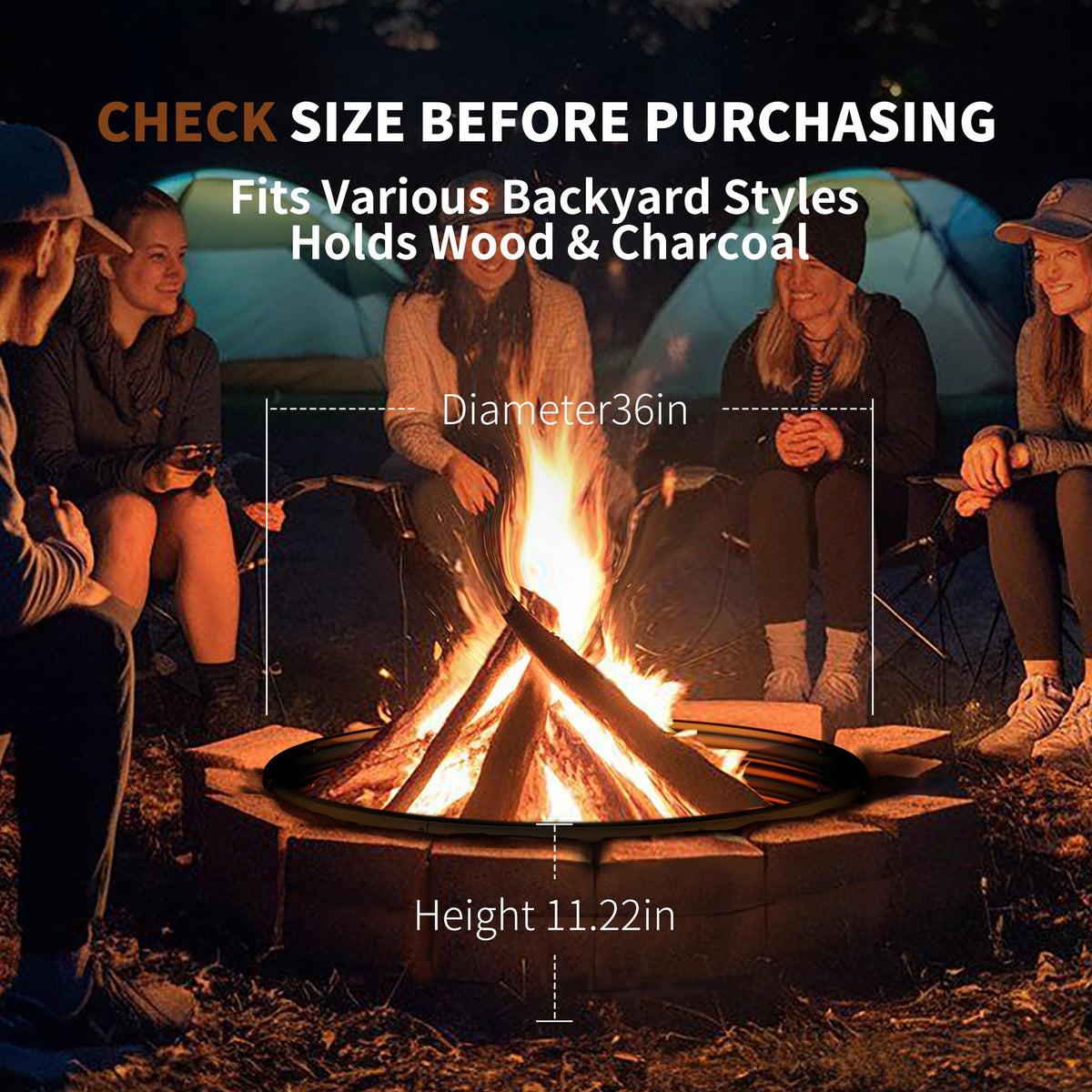 HAIMINA fire ring with easy installation ideal for quick backyard setups.
