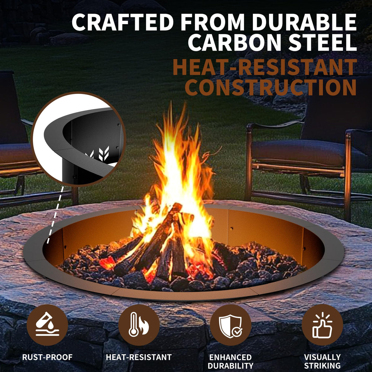 HAIMINA heavy-duty metal construction withstands high heat and rugged use