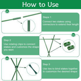 HAINANSTRY adjustable-length stakes for customizable plant heights.