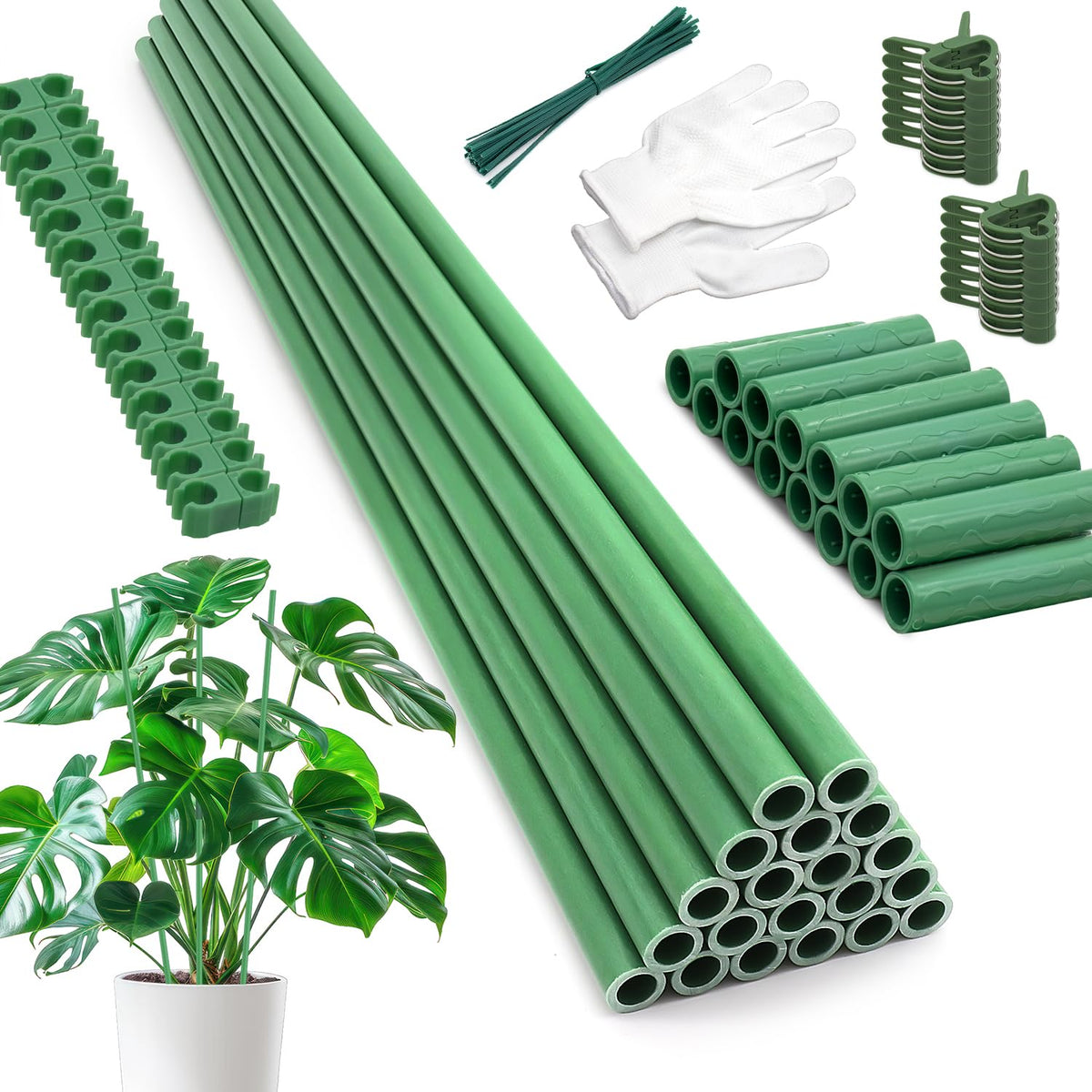 HAINANSTRY garden stakes 17-inch 20-pack for sturdy plant support.