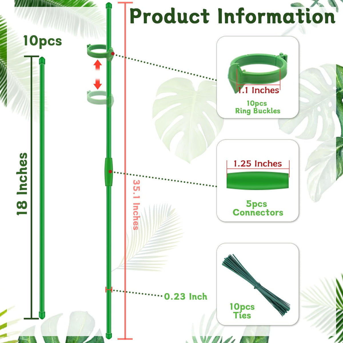 HAINANSTRY plant stake connectors for height extension and stable support