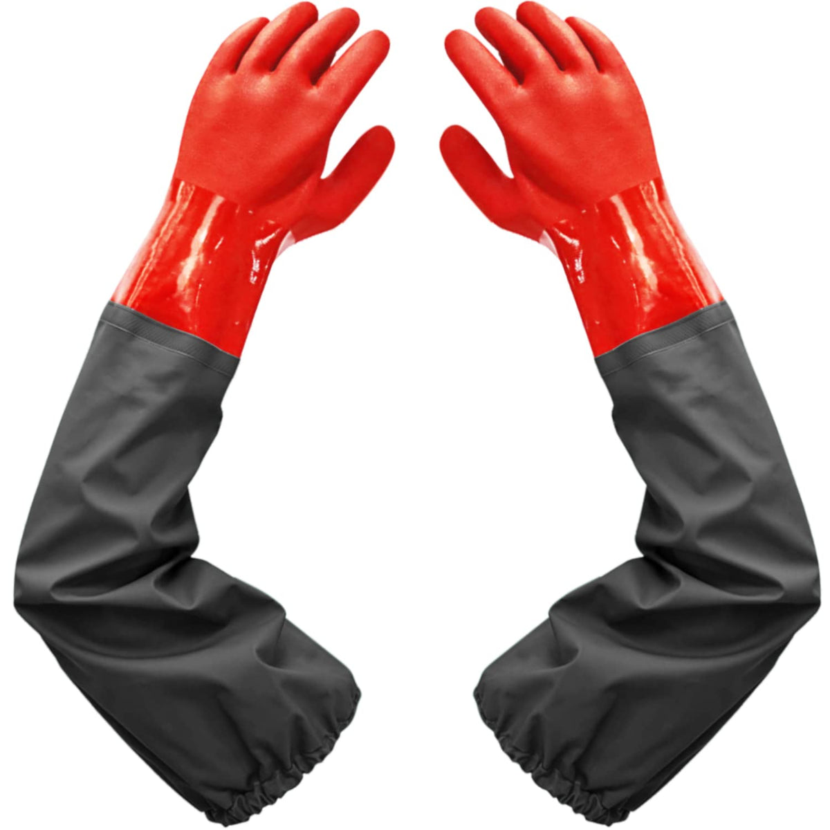 Haiou long arm waterproof gloves with blue palm for durable kitchen tasks