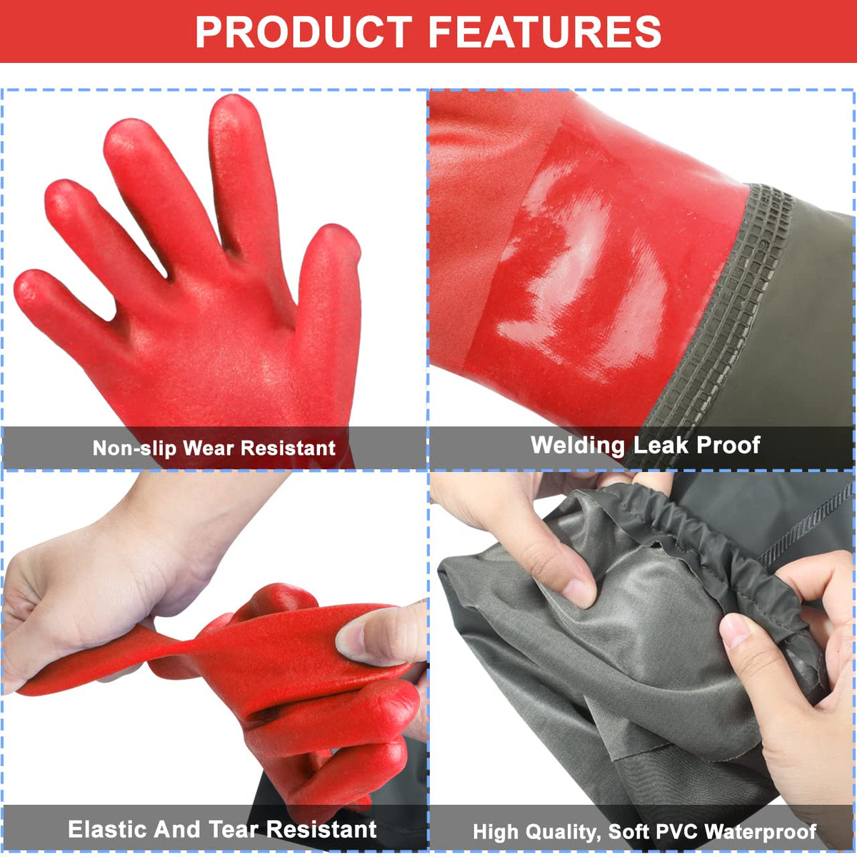 Haiou pvc long gloves provide reliable waterproof barrier during dishwashing