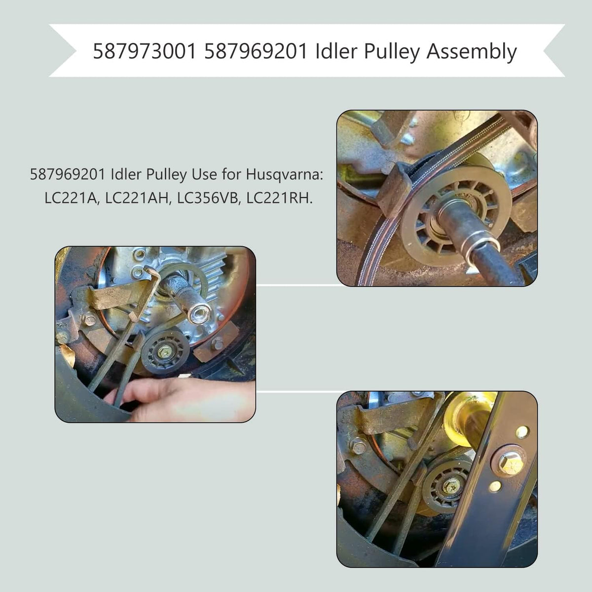 Haiouus idler pulley for Husqvarna LC221AH, robust and long-lasting
