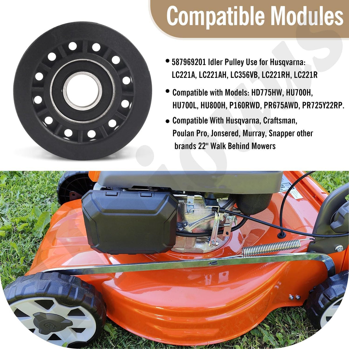 Haiouus pulley for Poulan Pro models ensures easy installation