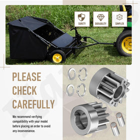 Haiouus locating pins for precise assembly in lawn sweeper repair