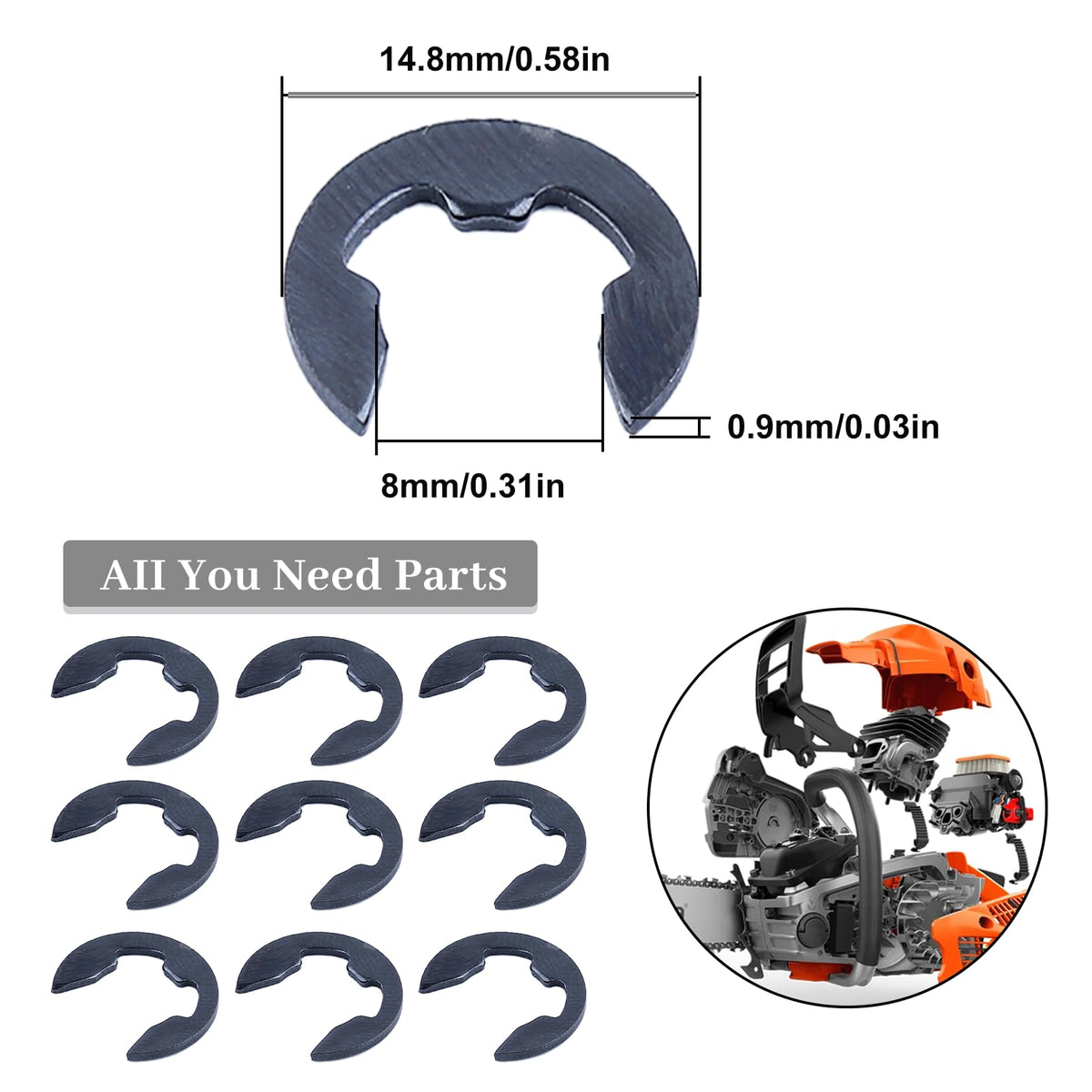 HAISHINE 10X E-clip kit close-up for MS models enabling quick clutch servicing.