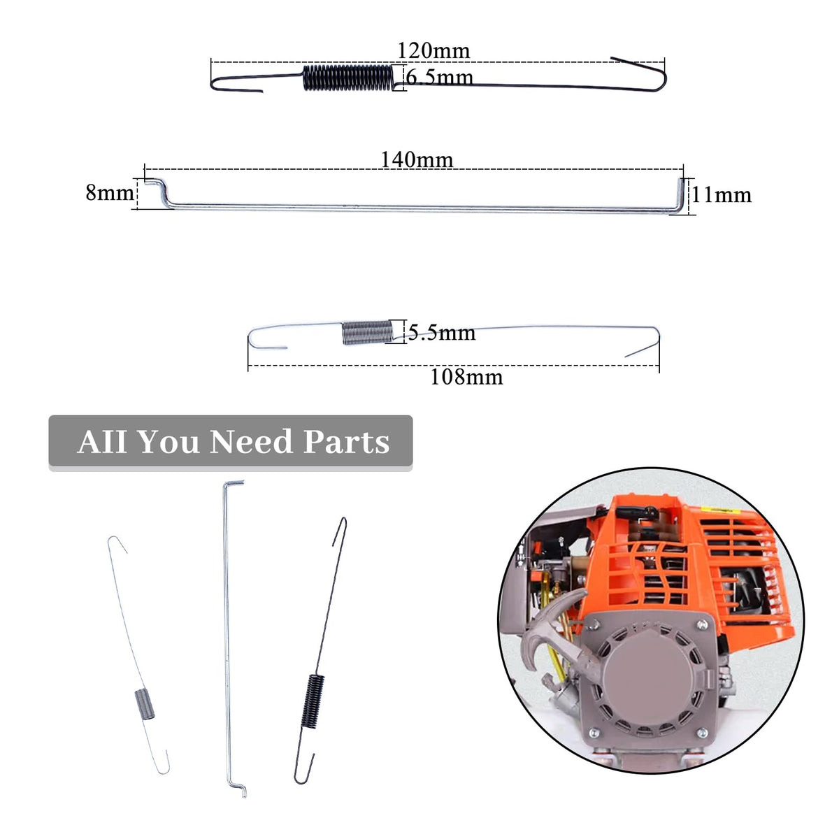 HAISHINE governor spring enables smooth speed adjustment for GX160 and similar models