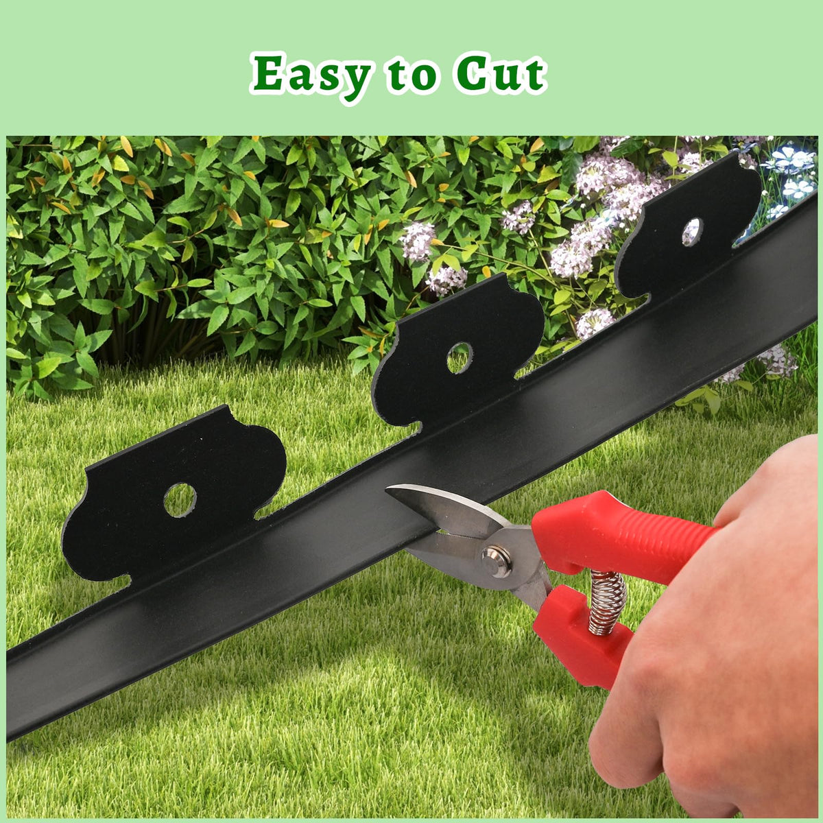 Haisiey edging installed around a tree protects roots and defines space.