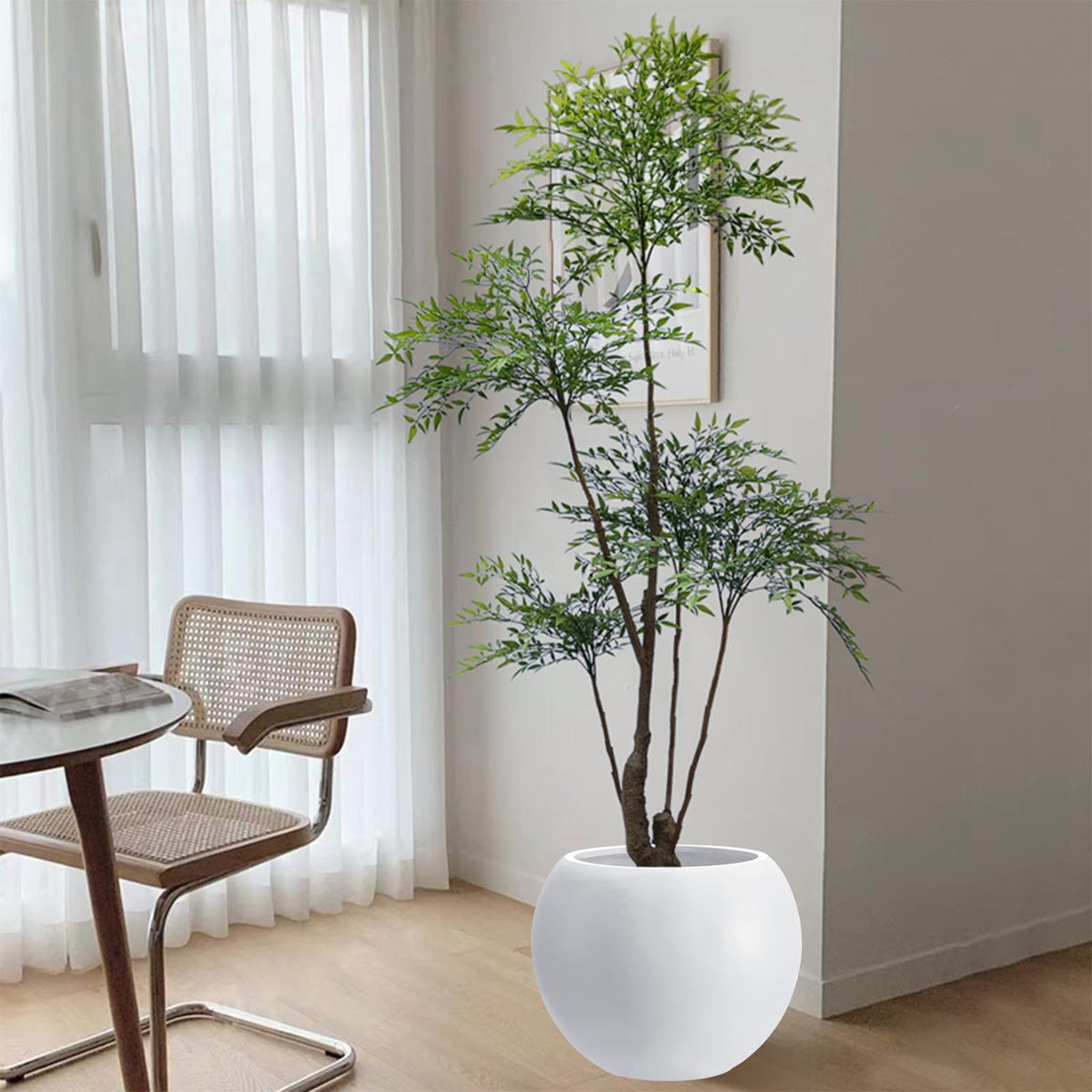 Haispring plant pot 13-5h 17dia texture detail emphasizes fiberstone finish