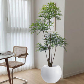 Haispring plant pot 13-5h 17dia texture detail emphasizes fiberstone finish