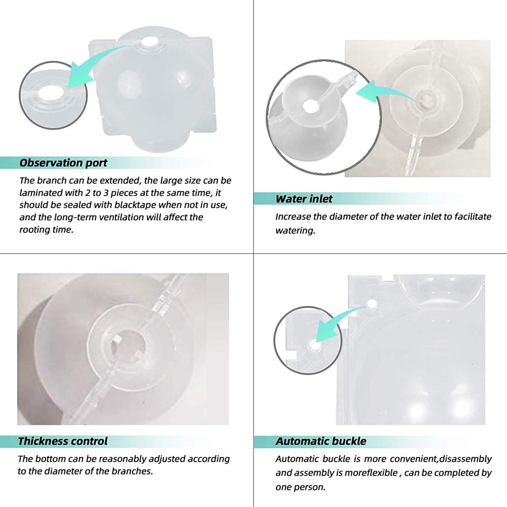 HAIZHINA air layering pod top view shows transparent body for monitoring roots.