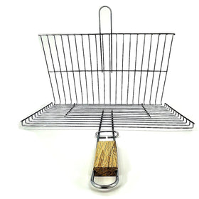 Assorted vegetables kebabs grilled in Hakan grill basket