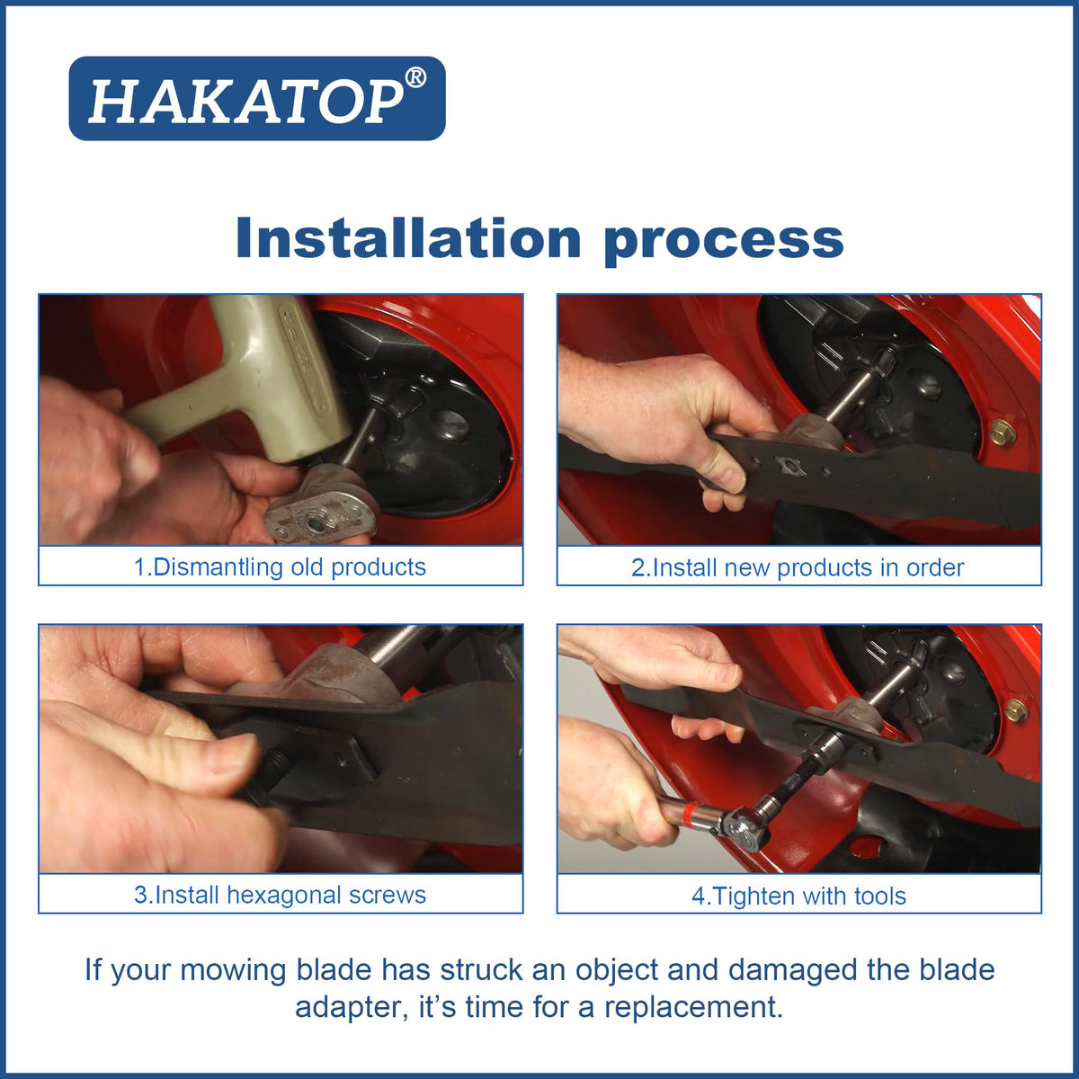 HAKATOP adapter height 1.19 inches demonstrated for precise blade alignment.