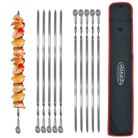 HAKKA anti-spin flat blade keeps meat aligned for consistent charring