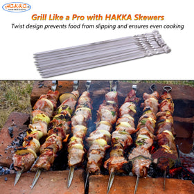 HAKKA dishwasher-safe skewers with storage bag for easy cleanup