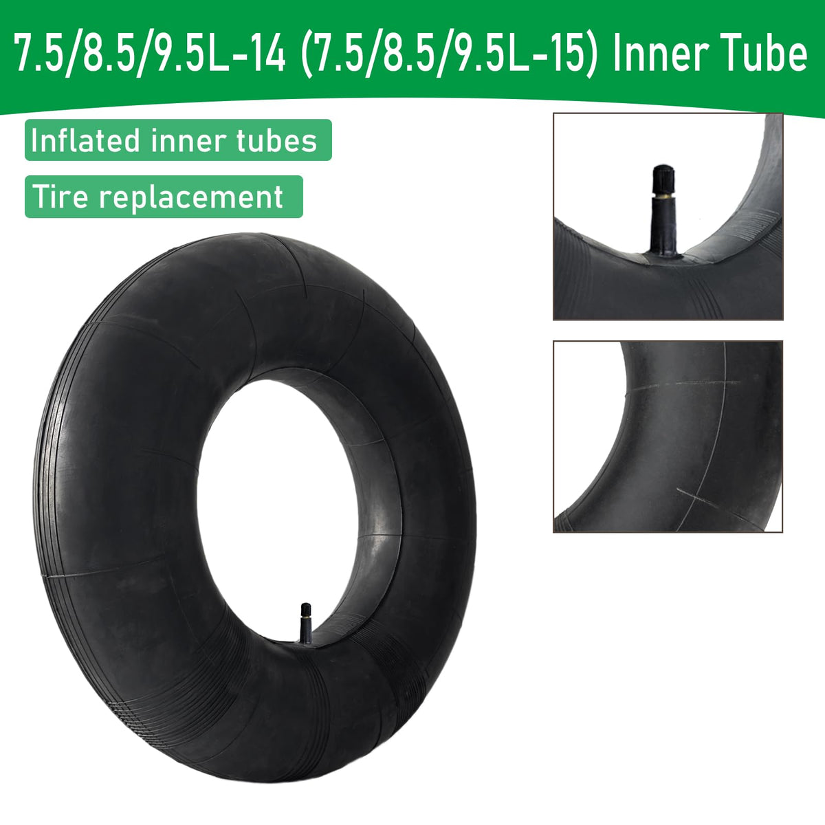 HAKSNGCL inner tube for 8-5L-14 tires, close-up shows shock-absorbent rubber